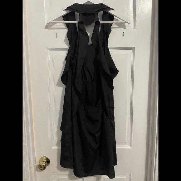 The Impeccable Pig Little Black Dress - Backless with Ruffles - Size M - Picture 2 of 5